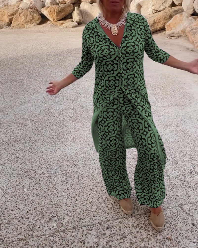 Amalia™ | Zweiteiliges Set mit Vintage-Print