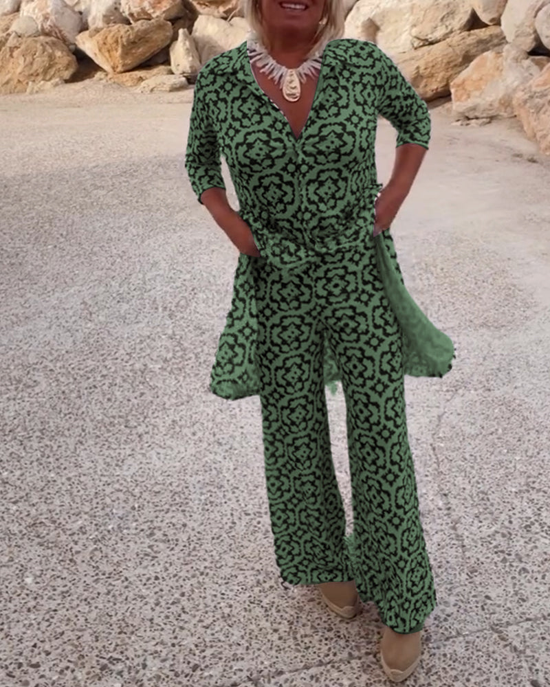 Amalia™ | Zweiteiliges Set mit Vintage-Print