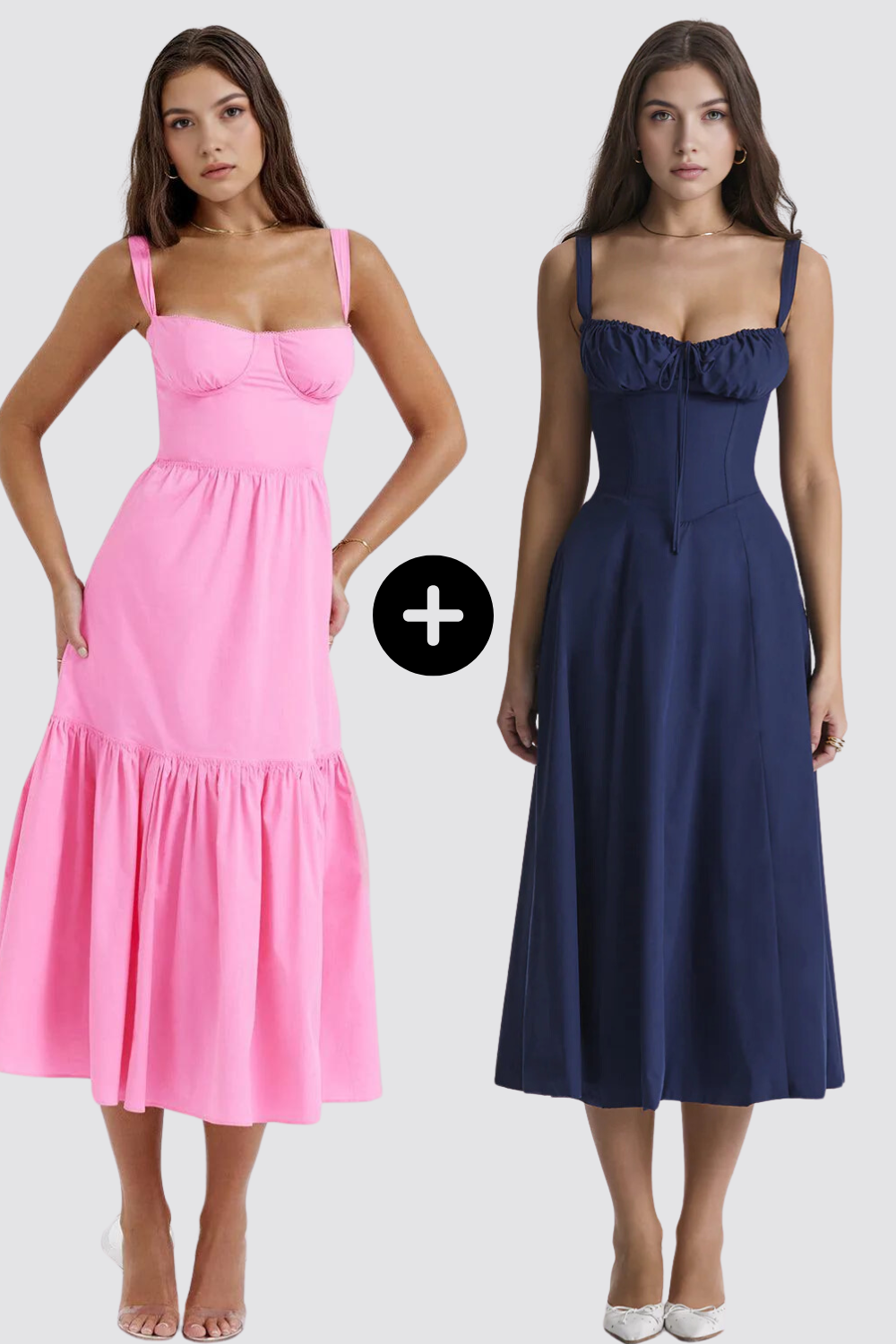 Midikleider Isabell & Anna – Charmante Passform aus Polyester | Kaufe 1, erhalte 2