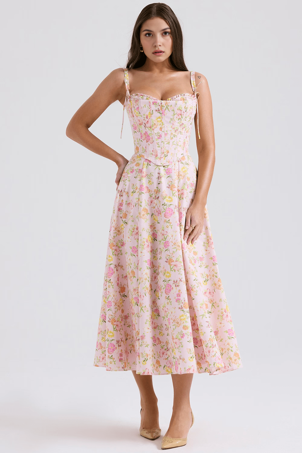 Midikleid Theresa – mit abnehmbarem Korsett aus Polyester