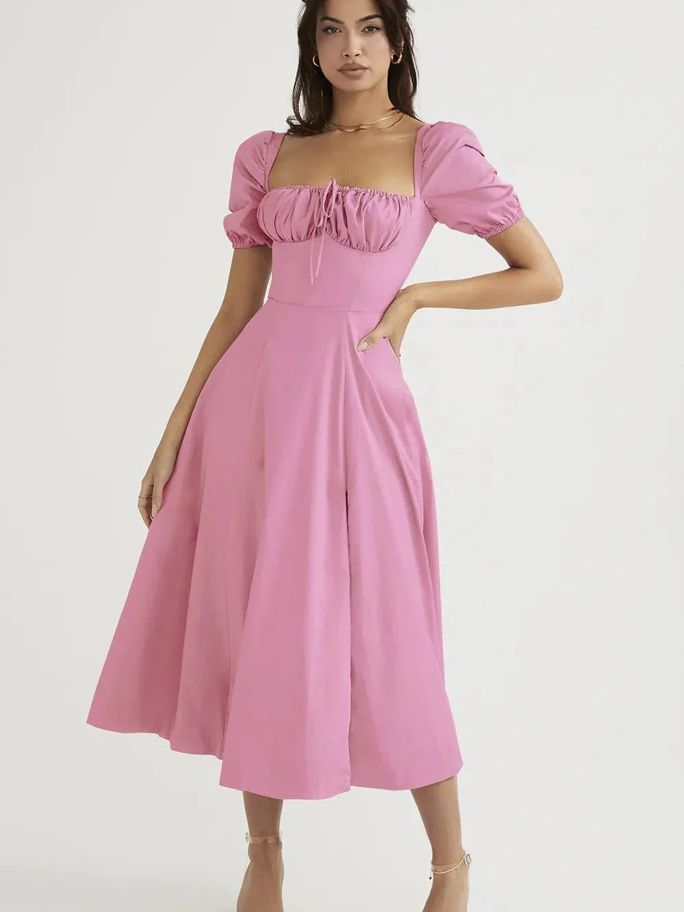 Midikleid Lina – mit Spitze aus Polyester, elegantes Design