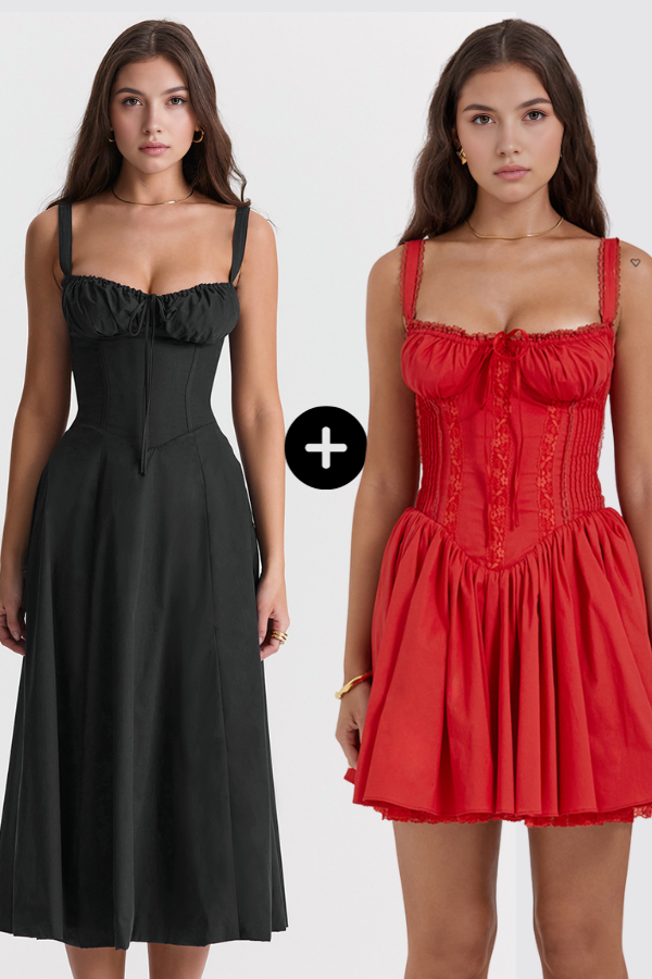 Bustierkleider Anna & Bella – Stilvoller Schnitt aus Polyester | Kaufe 1, erhalte 2