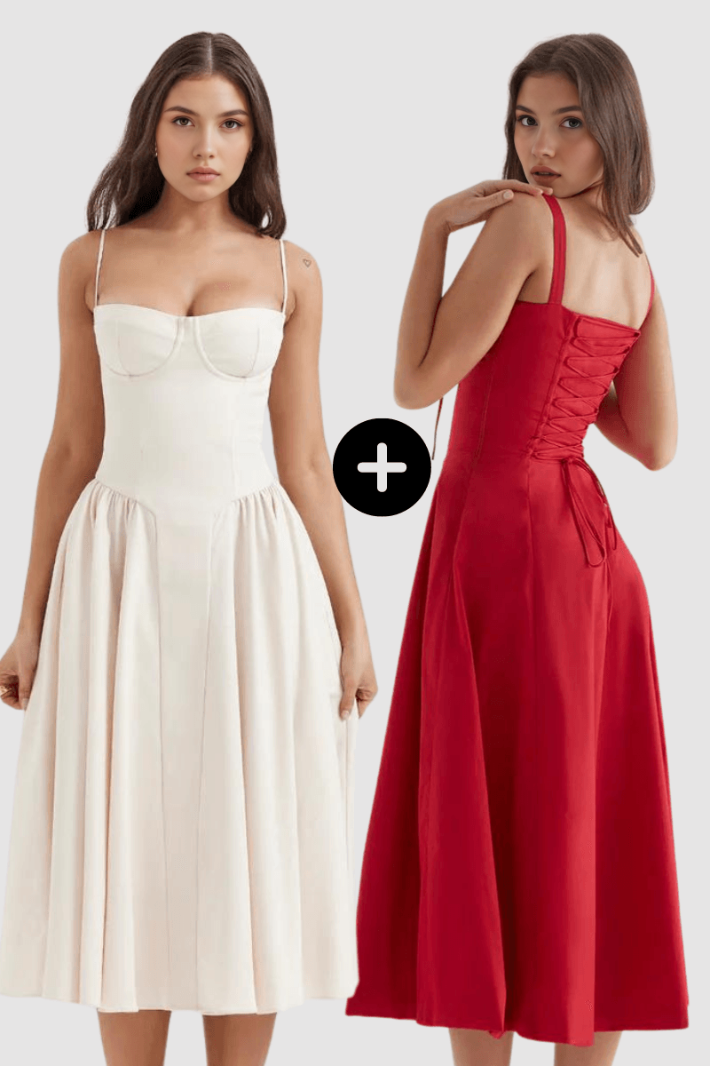 Bustierkleider Anna & Julia – Modischer Stil aus Polyester | Kaufe 1, erhalte 2