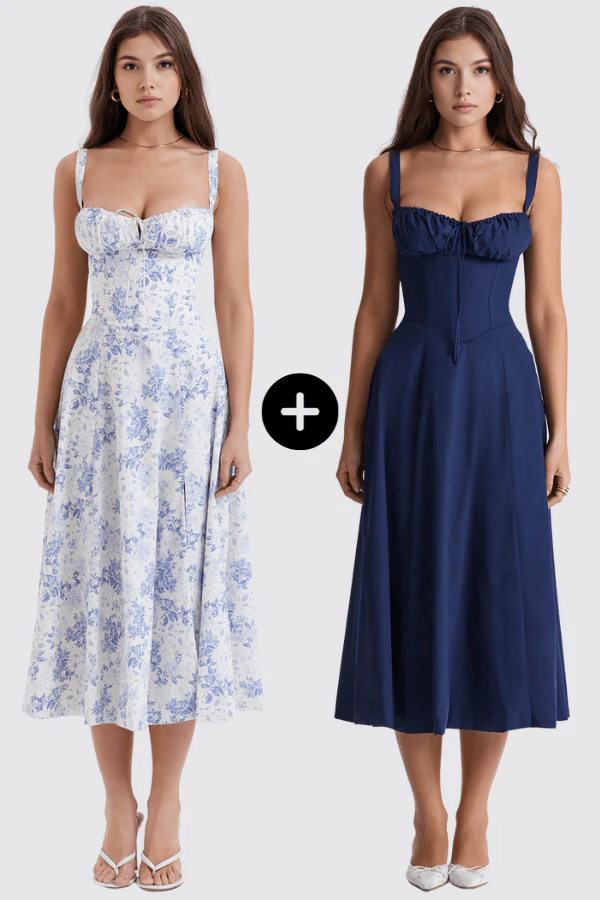 Midikleid Anna – Femininer Schnitt aus Polyester | Kaufe 1, erhalte 2