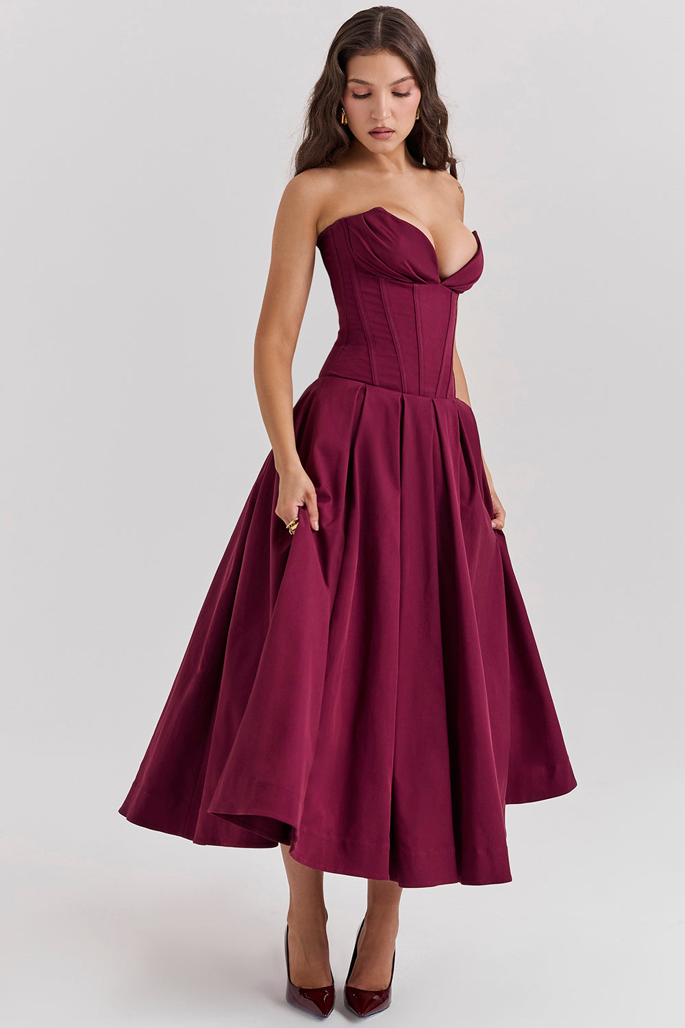 Maxikleid Lea – figurformend aus Polyester, eleganter Schnitt