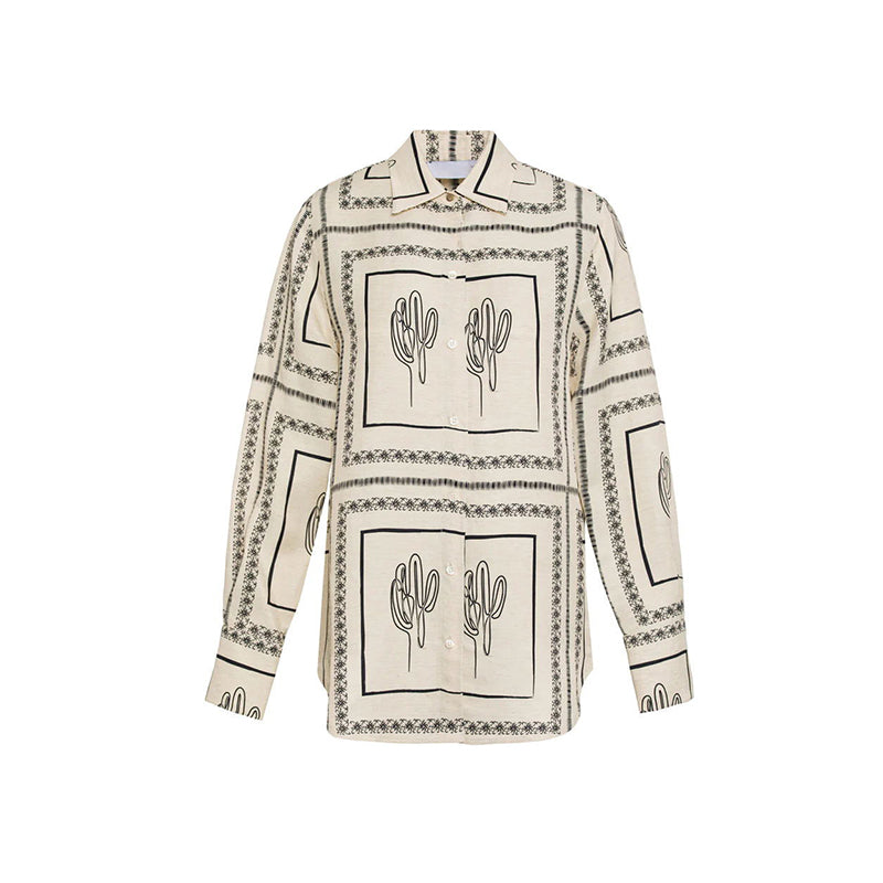 2-teiliges Damen-Set mit geometrischem Print: Shirt und Hose mit weitem Bein