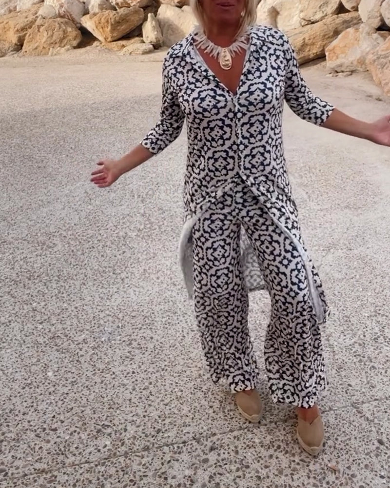 Amalia™ | Zweiteiliges Set mit Vintage-Print