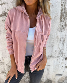 Ella™ | Cord-Kapuzenjacke mit Reißverschluss