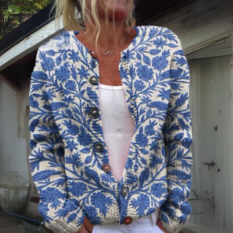 Mia™ – Strickjacke mit Blumendruck