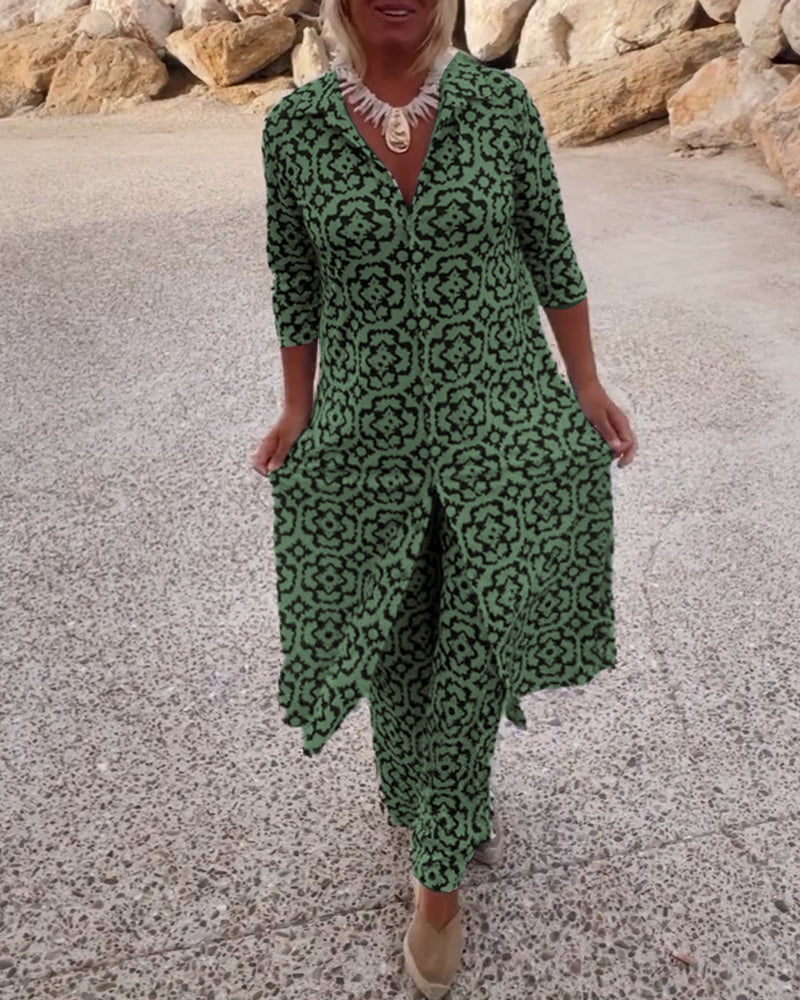 Amalia™ | Zweiteiliges Set mit Vintage-Print