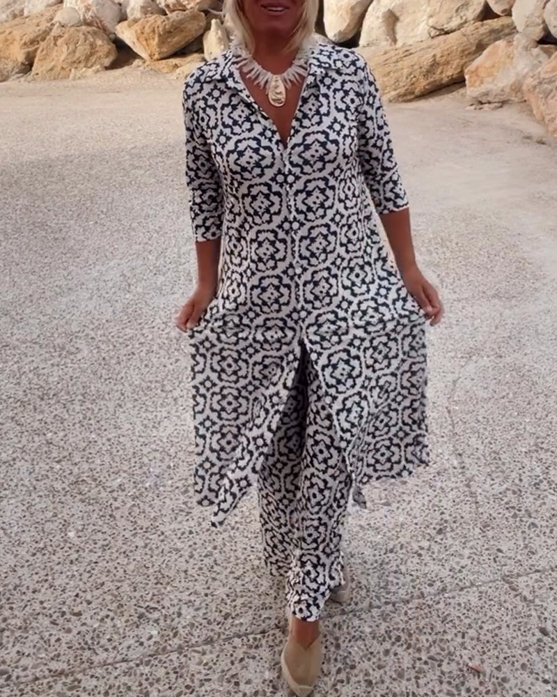 Amalia™ | Zweiteiliges Set mit Vintage-Print