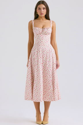 Midikleid Anna – neue Edition mit Bustier aus Polyester, florales Muster