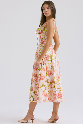 Midikleid Anna – neue Edition mit Bustier aus Polyester, florales Muster