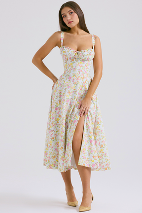 Midikleid Anna – neue Edition mit Bustier aus Polyester, florales Muster