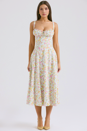 Midikleid Anna – neue Edition mit Bustier aus Polyester, florales Muster