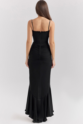 Maxikleid Melina – fließender Schnitt aus Polyester, schlicht & stilvoll