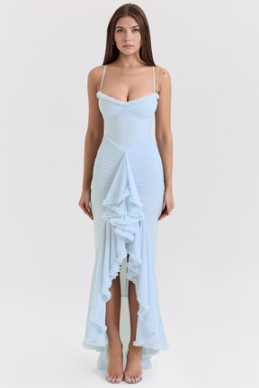Maxikleid Melina – fließender Schnitt aus Polyester, schlicht & stilvoll