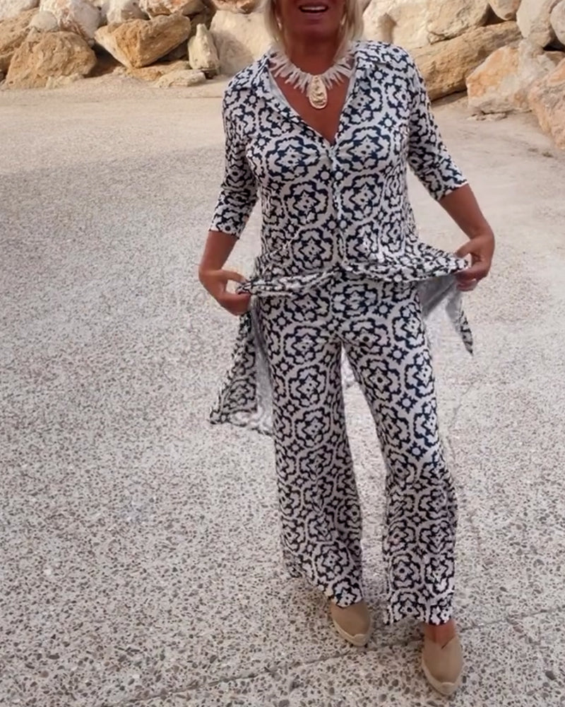 Amalia™ | Zweiteiliges Set mit Vintage-Print