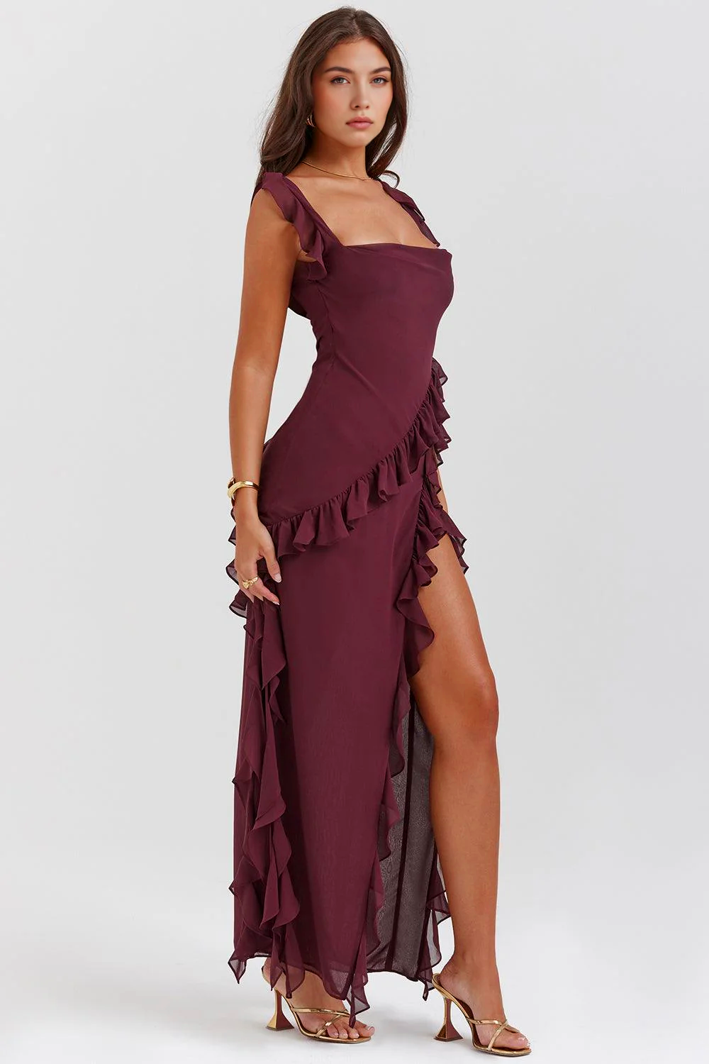 Maxikleid Nele – schlichter Stil aus Polyester, komfortabel & modisch