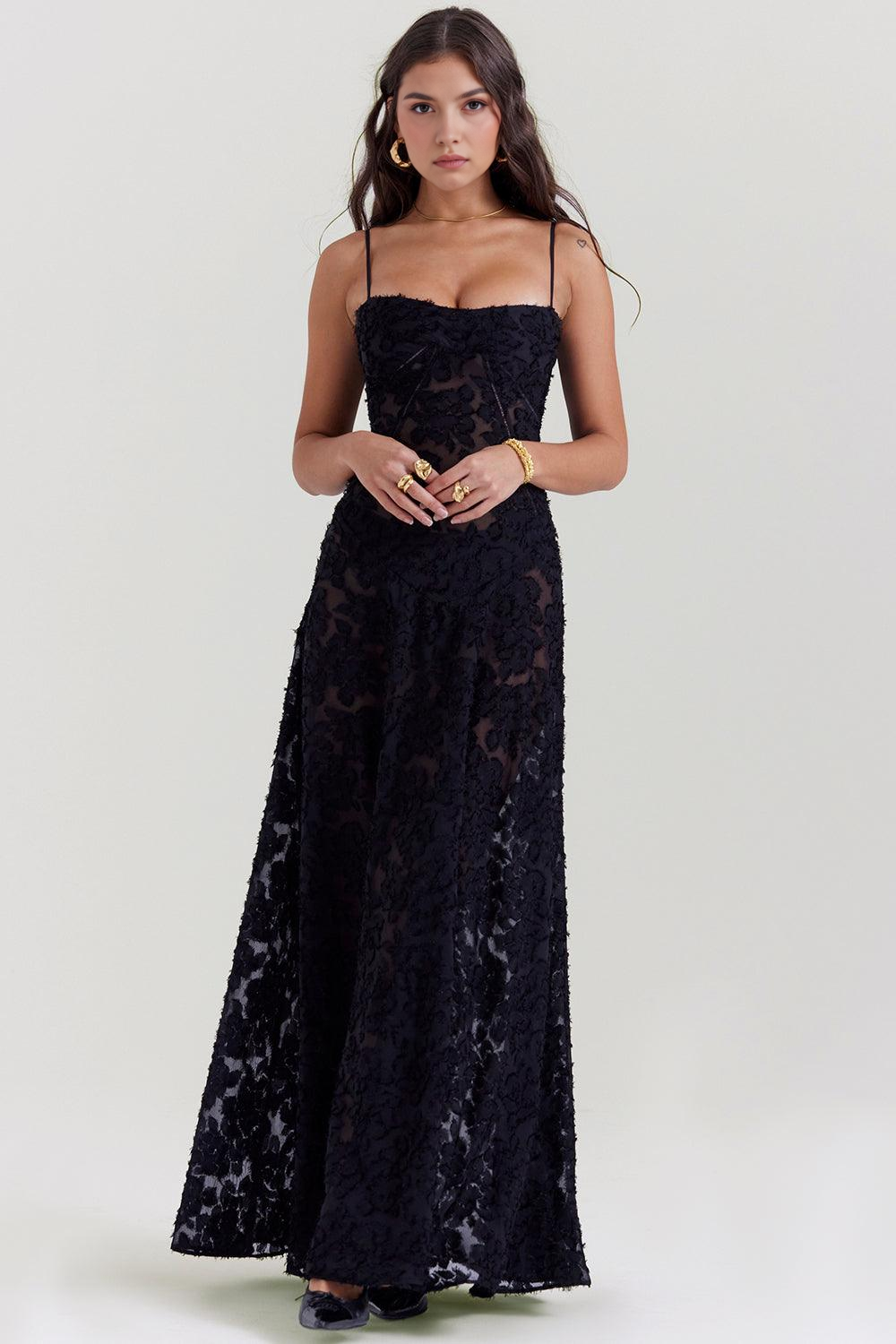 Maxikleid Selina – mit zartem Bustier aus Polyester, schlichte Eleganz