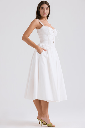 Midikleid Mia – figurformend aus Spitze und Polyester