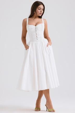 Midikleid Mia – figurformend aus Spitze und Polyester