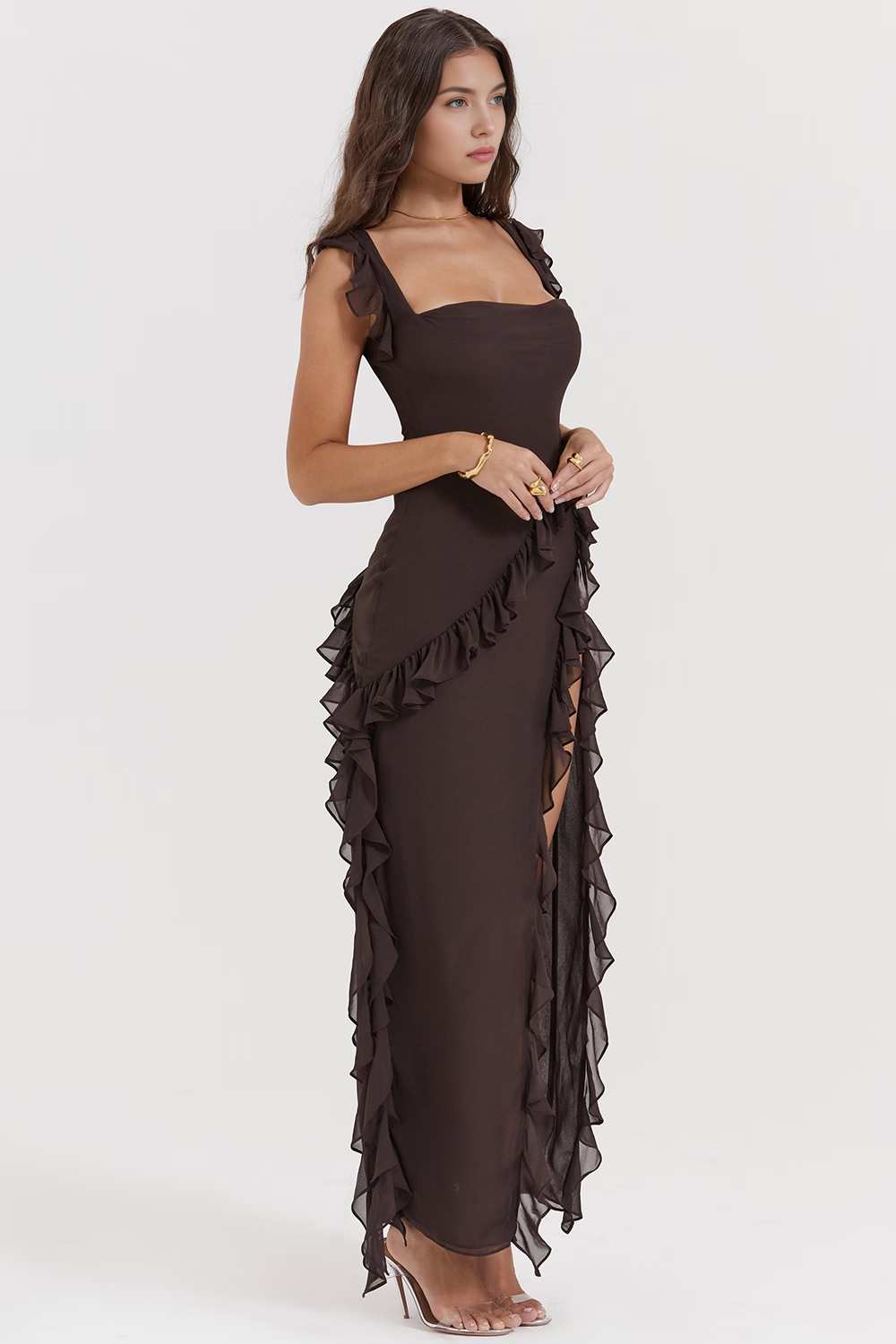 Maxikleid Nele – schlichter Stil aus Polyester, komfortabel & modisch
