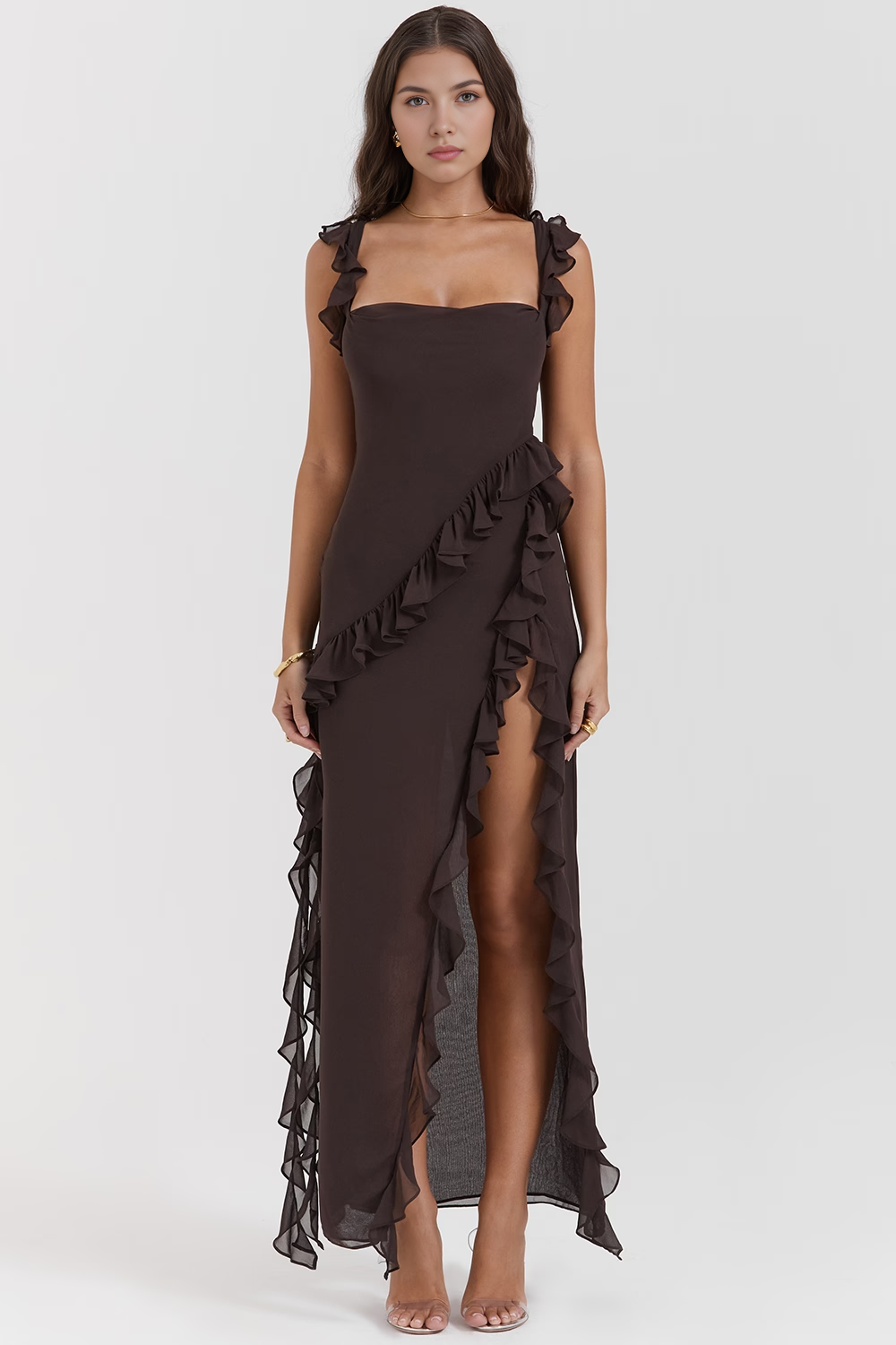 Maxikleid Nele – schlichter Stil aus Polyester, komfortabel & modisch