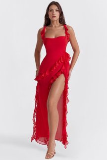 Maxikleid Nele – schlichter Stil aus Polyester, komfortabel & modisch