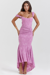 Maxikleid Hannah – Bustierstil aus Polyester, stilvoll & tailliert