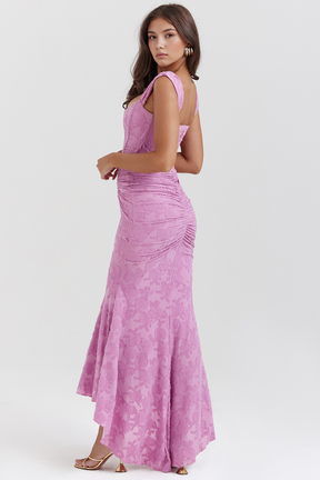 Maxikleid Hannah – Bustierstil aus Polyester, stilvoll & tailliert