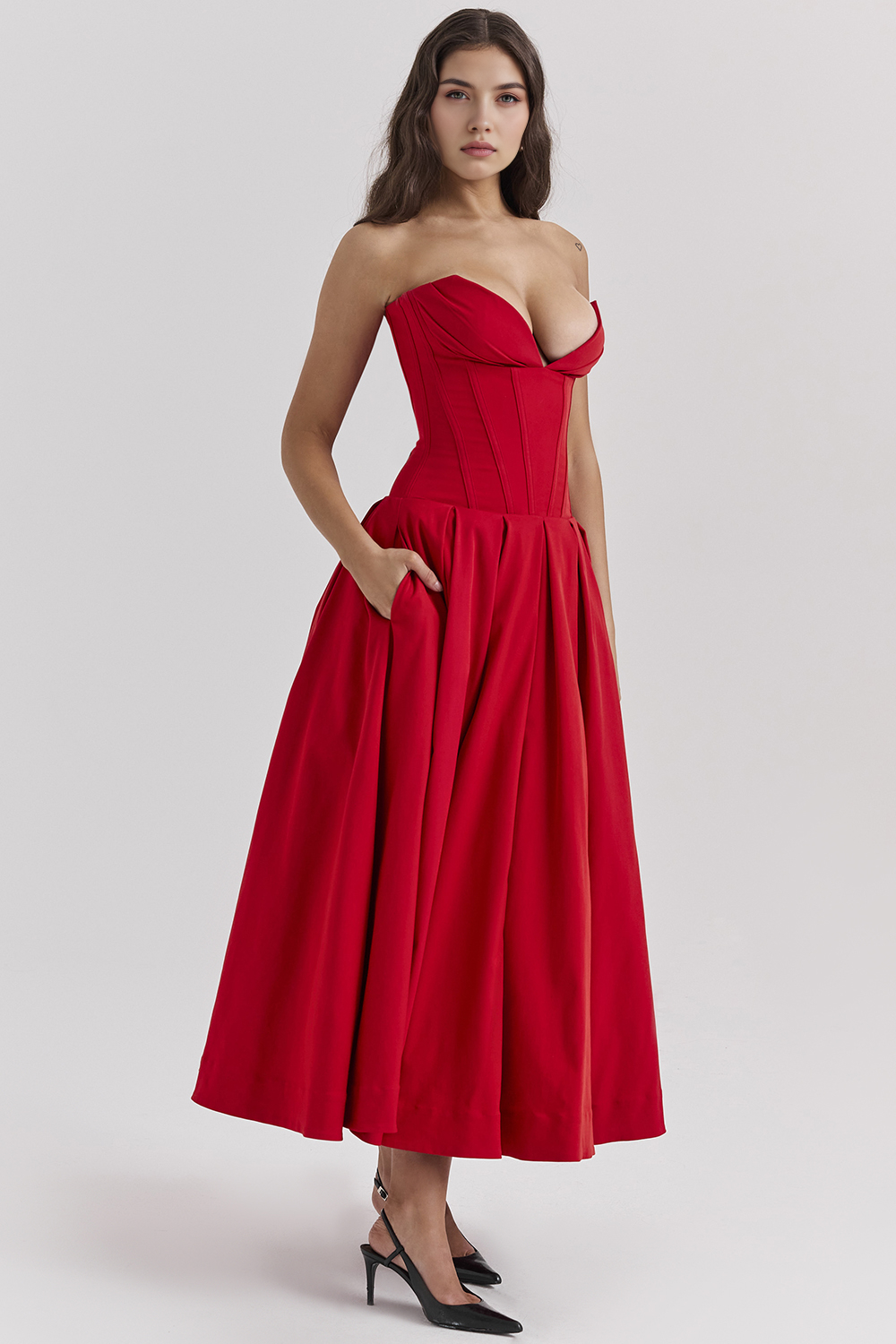 Maxikleid Lea – figurformend aus Polyester, eleganter Schnitt