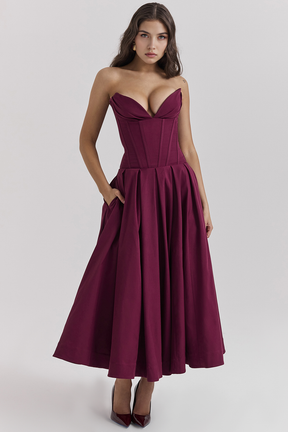Maxikleid Lea – figurformend aus Polyester, eleganter Schnitt