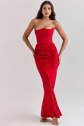 Maxikleid Tabea – figurformend aus Polyester, schmeichelhafter Stil