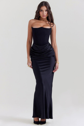 Maxikleid Tabea – figurformend aus Polyester, schmeichelhafter Stil
