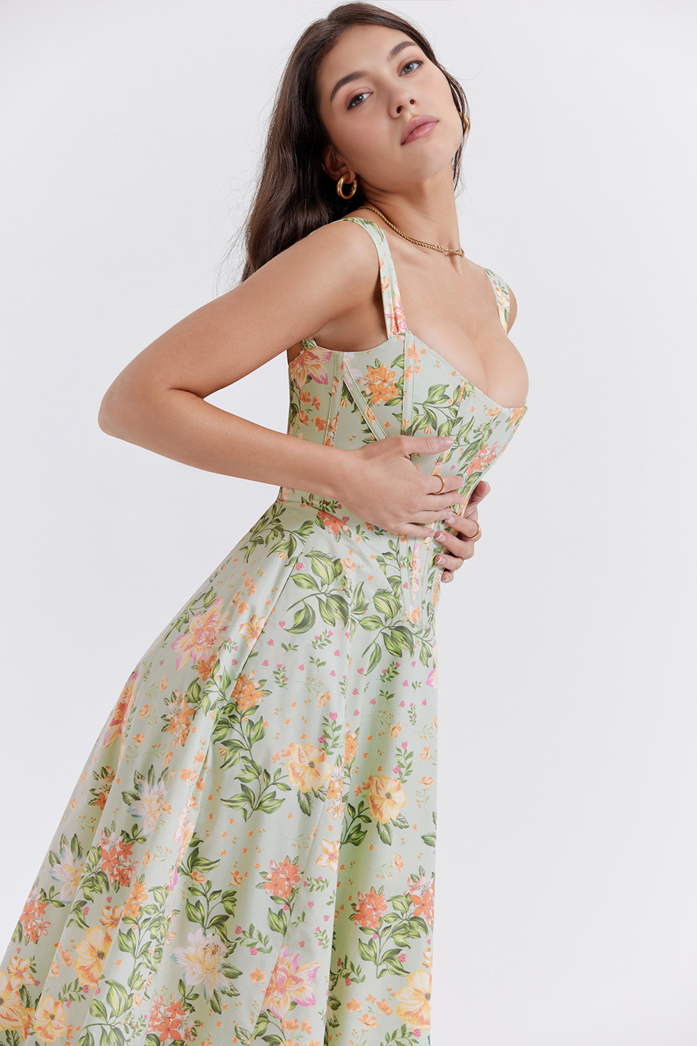 Midikleid Sophie – mit floraler Spitze aus Polyester