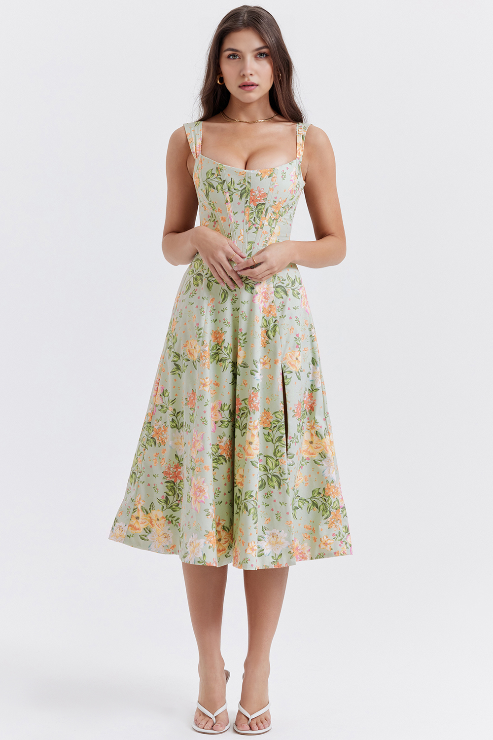 Midikleid Sophie – mit floraler Spitze aus Polyester