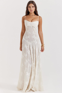 Maxikleid Selina – mit zartem Bustier aus Polyester, schlichte Eleganz