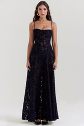 Maxikleid Selina – mit zartem Bustier aus Polyester, schlichte Eleganz