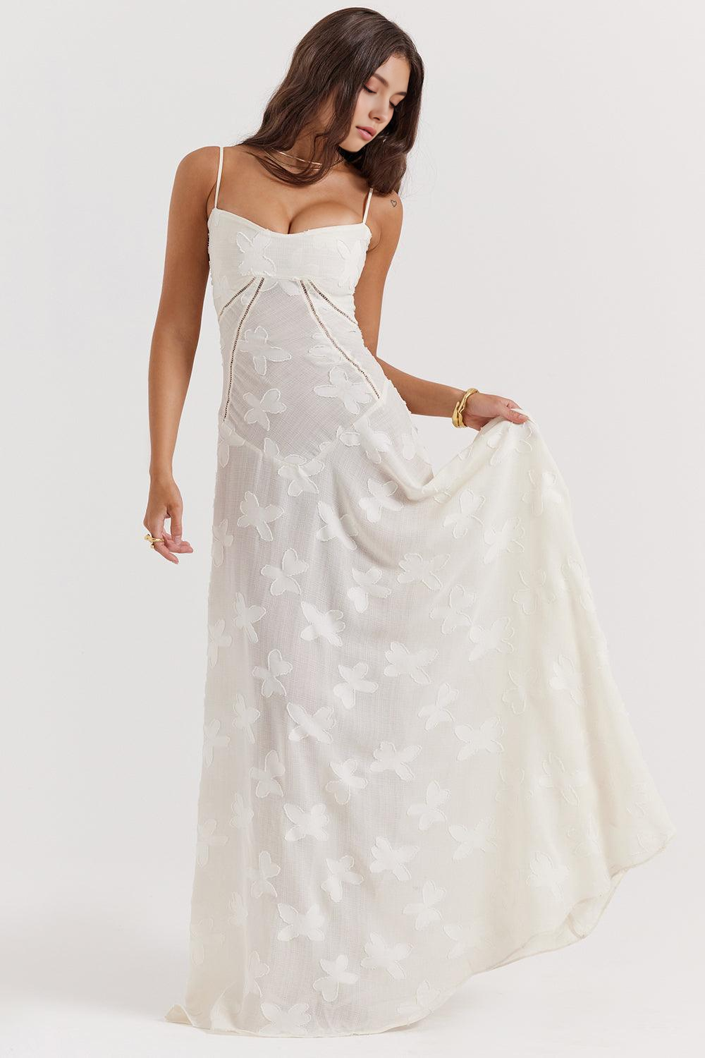 Maxikleid Selina – mit zartem Bustier aus Polyester, schlichte Eleganz