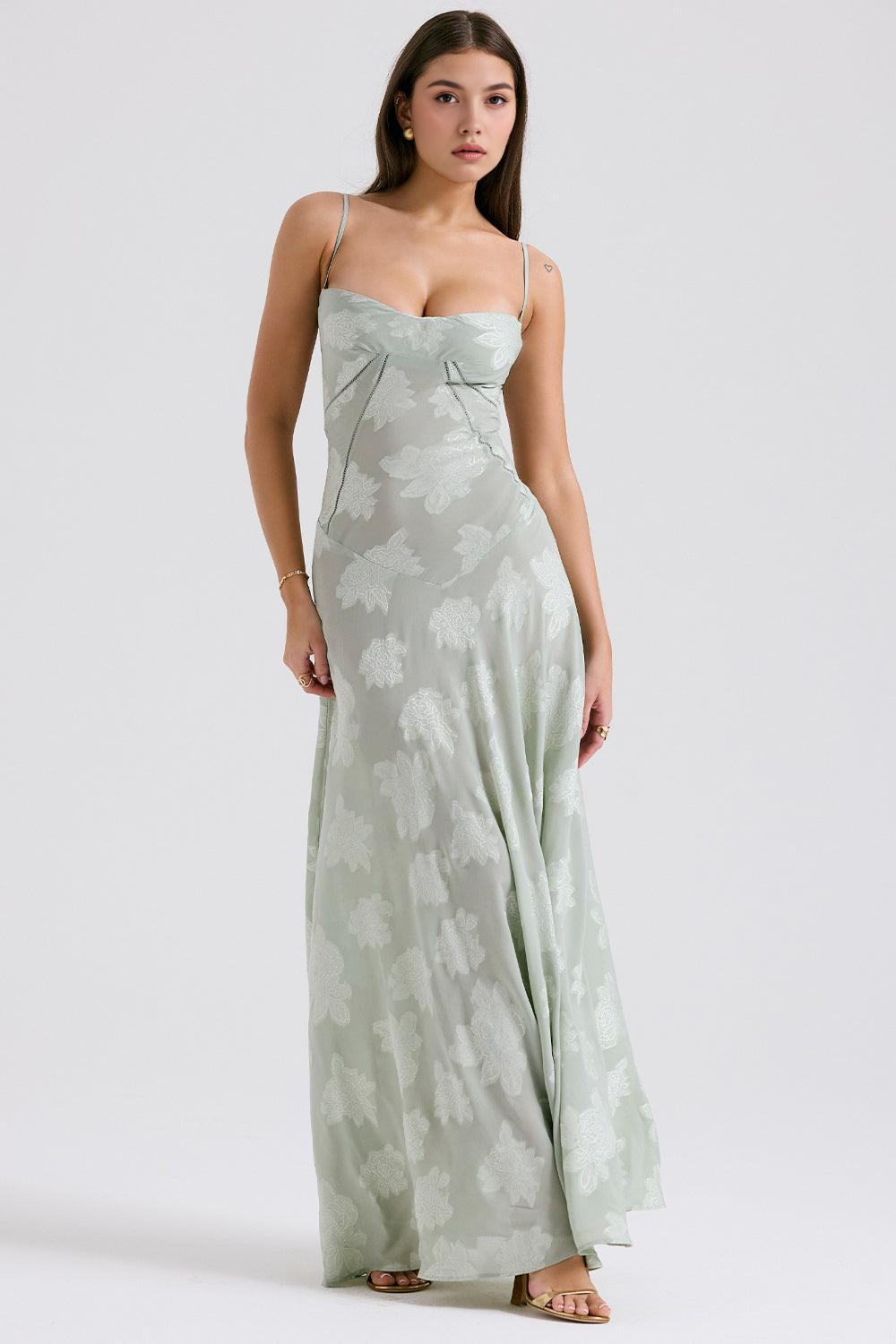 Maxikleid Selina – mit zartem Bustier aus Polyester, schlichte Eleganz