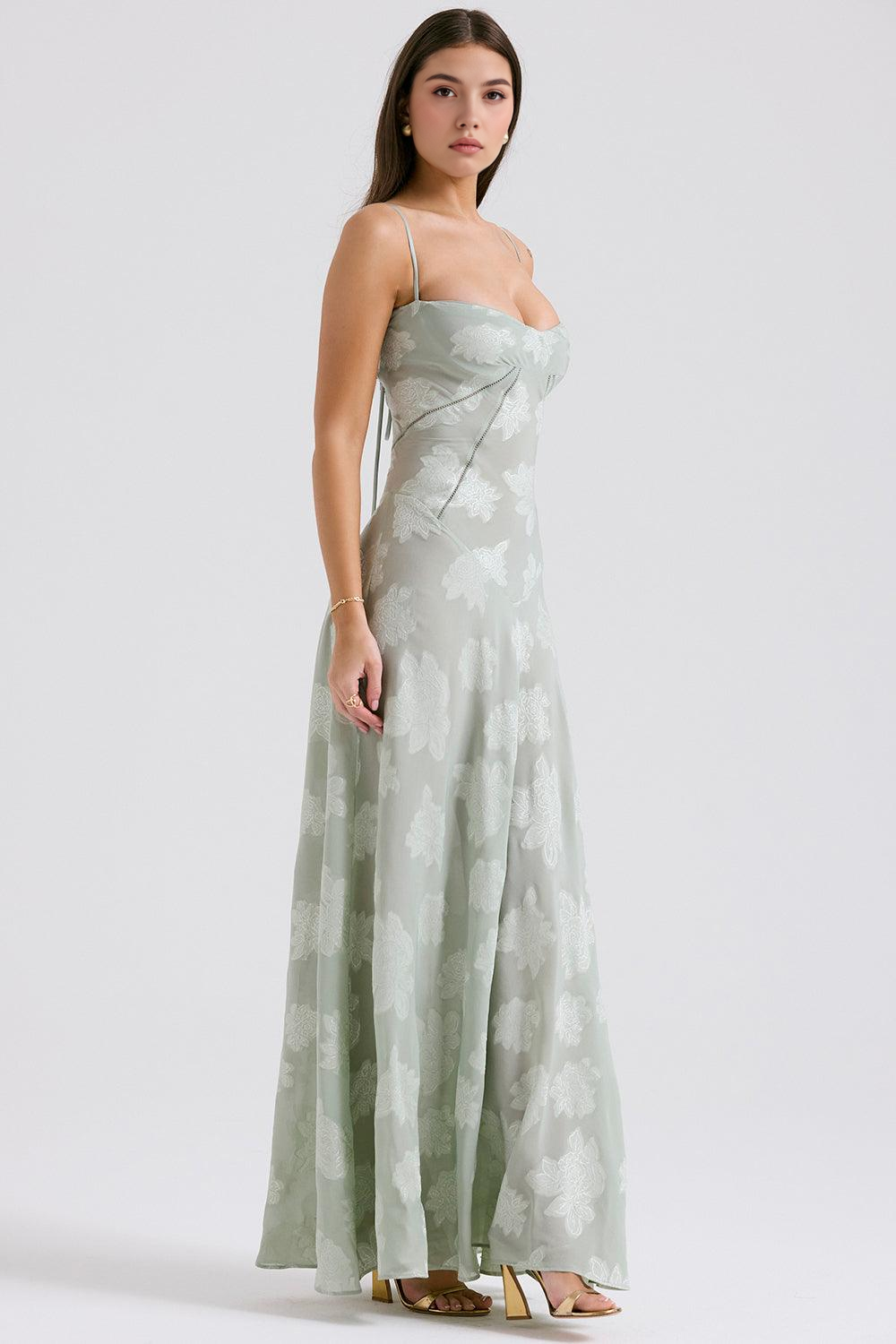 Maxikleid Selina – mit zartem Bustier aus Polyester, schlichte Eleganz