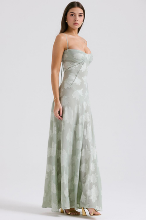 Maxikleid Selina – mit zartem Bustier aus Polyester, schlichte Eleganz
