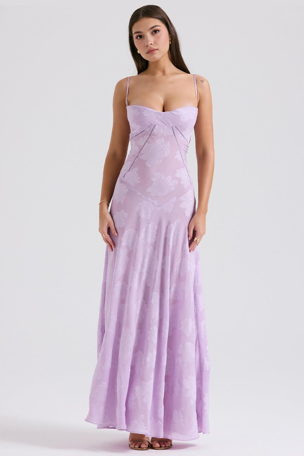 Maxikleid Selina – mit zartem Bustier aus Polyester, schlichte Eleganz